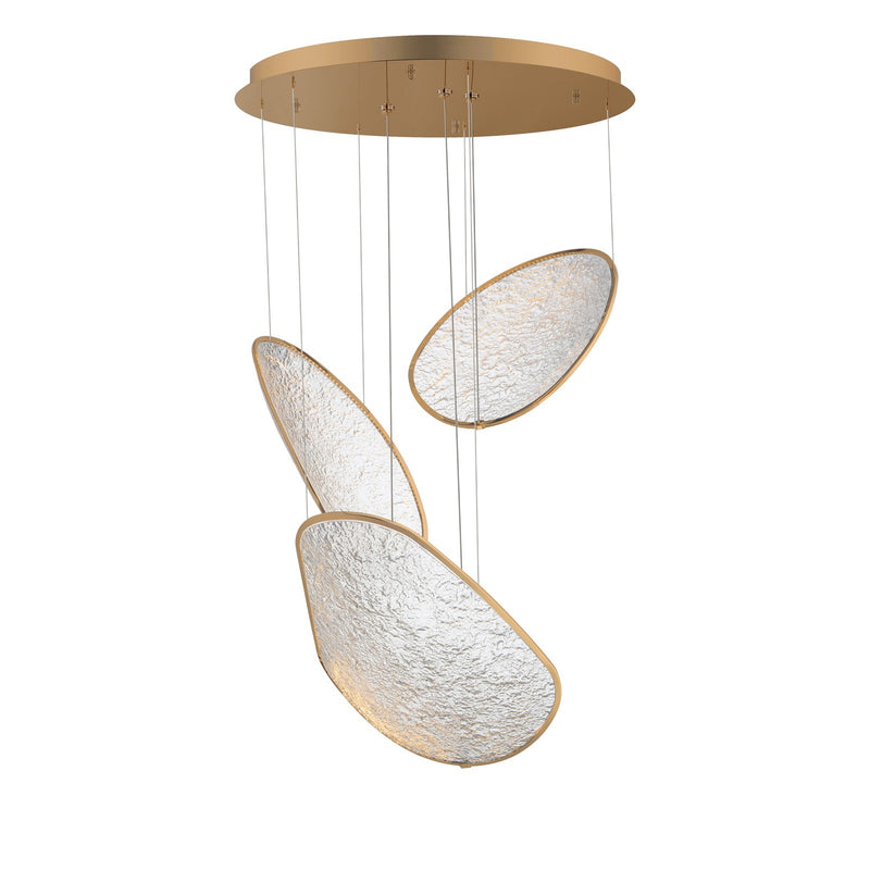 ET2 Lighting Moonscapes 3Lt Multi-Light Pendant, Brushed Champagne