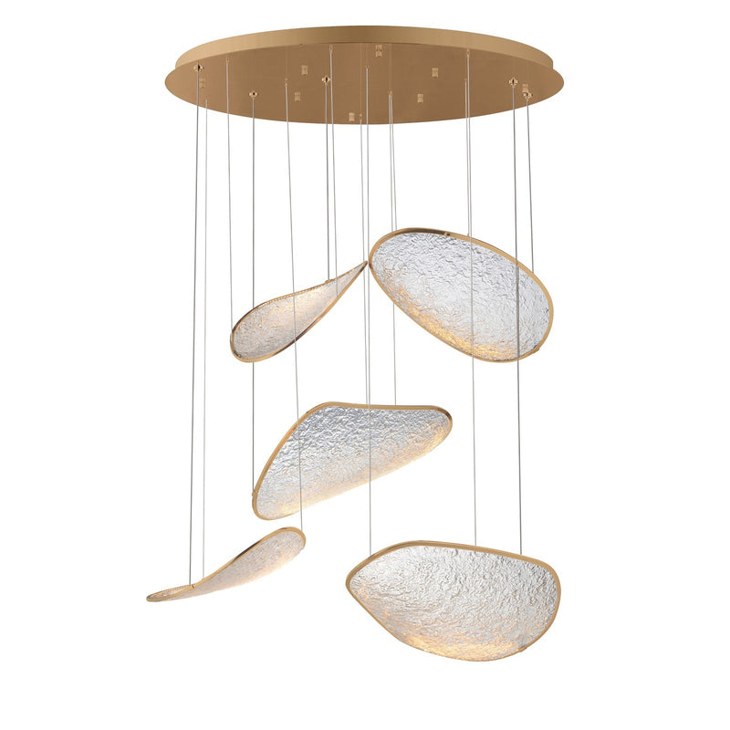 ET2 Lighting Moonscapes 5Lt Multi-Light Pendant, Brushed Champagne