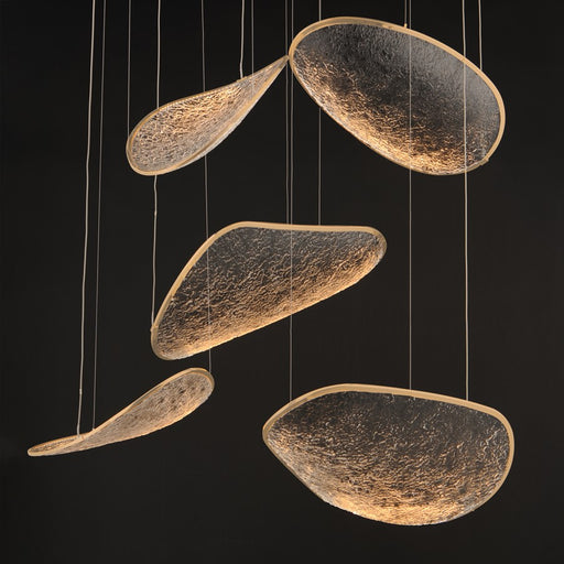 ET2 Lighting Moonscapes 5Lt Multi-Light Pendant, Brushed Champagne