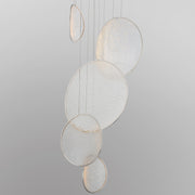 ET2 Moonscapes 27in 5-Light LED Pendant | Modern Polished Chrome and Acrylic | Dining Room & Foyer | 26.75 x 21 x 55.75 in | Model E24976-PC