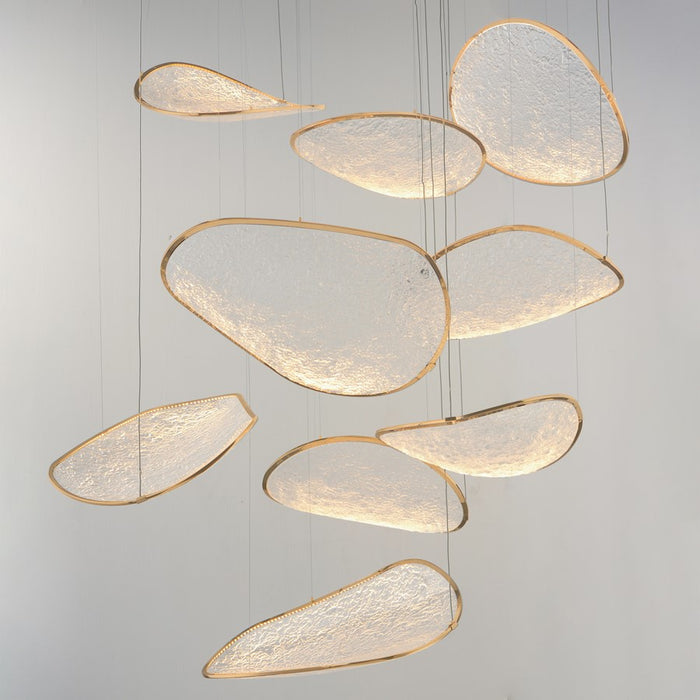 ET2 Lighting Moonscapes 9Lt Multi-Light Pendant, Brushed Champagne