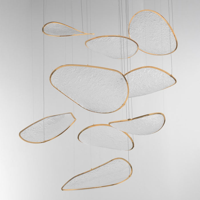 ET2 Lighting Moonscapes 9Lt Multi-Light Pendant, Brushed Champagne