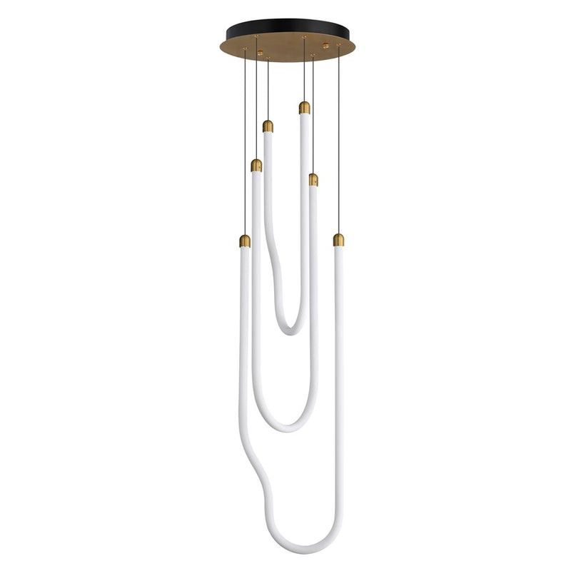 ET2 Lighting Soleil 3-Light LED Pendant, Natural Aged Brass