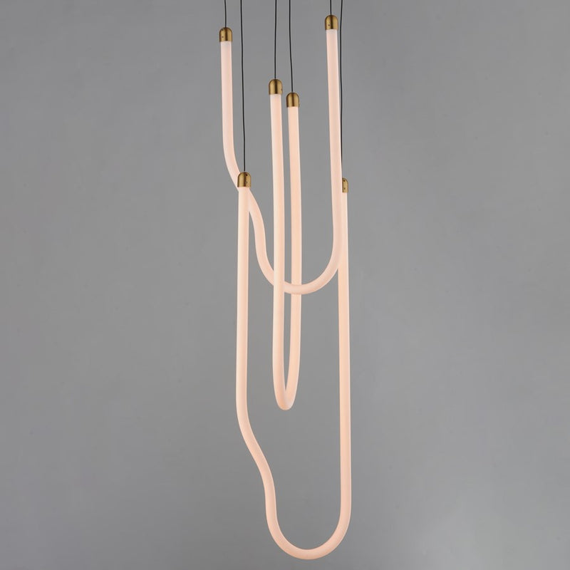 ET2 Lighting Soleil 3-Light LED Pendant, Natural Aged Brass