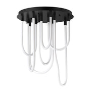 ET2 Lighting Soleil 7-Light LED RD Flush Mount, Black - E24987-BK