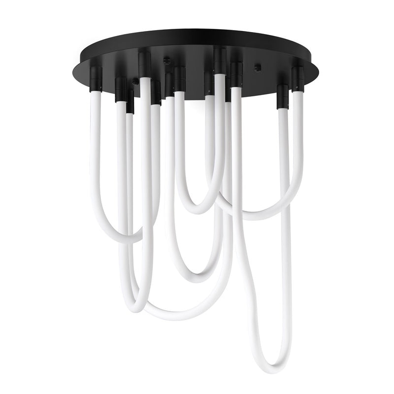 ET2 Lighting Soleil 7-Light LED RD Flush Mount, Black