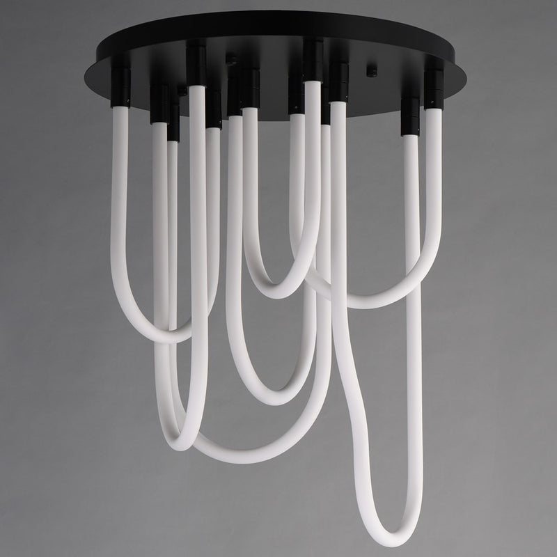 ET2 Lighting Soleil 7-Light LED RD Flush Mount, Black