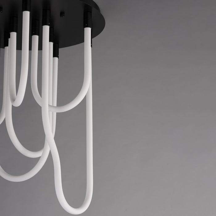 ET2 Lighting Soleil 7-Light LED RD Flush Mount, Black