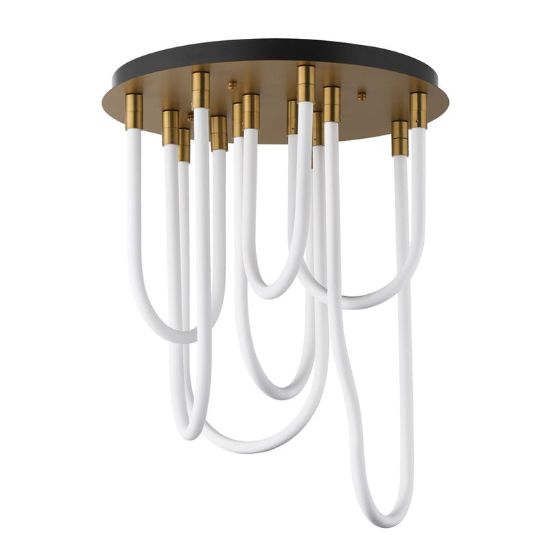 ET2 Lighting Soleil 7-Light LED RD Flush Mount, Natural Aged Brass