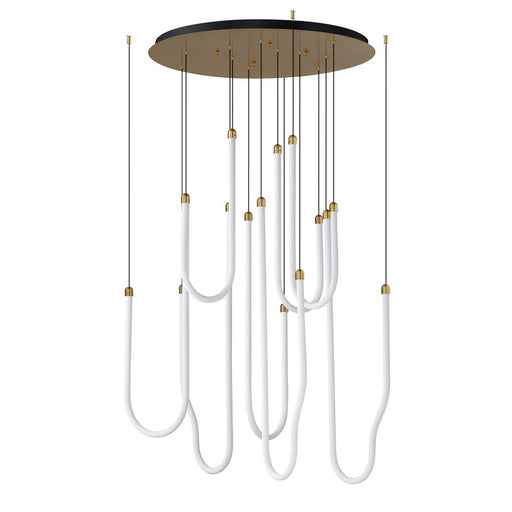 ET2 Lighting Soleil 8-Light LED Pendant, Natural Aged Brass - E24988-NAB