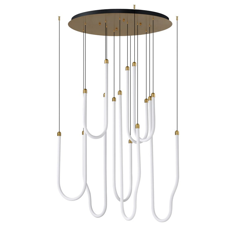 ET2 Lighting Soleil 8-Light LED Pendant, Natural Aged Brass