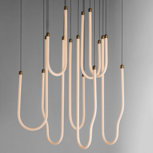 ET2 Lighting Soleil 8-Light LED Pendant, Natural Aged Brass