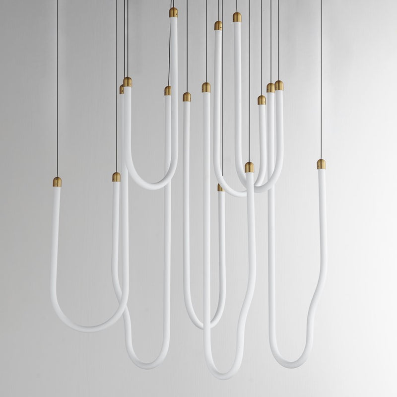 ET2 Lighting Soleil 8-Light LED Pendant, Natural Aged Brass