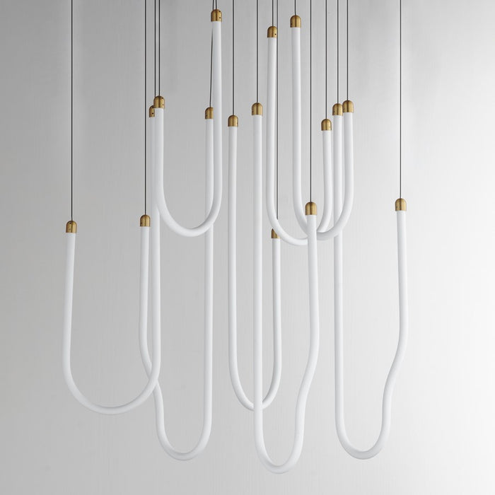 ET2 Lighting Soleil 8-Light LED Pendant, Natural Aged Brass