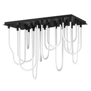 ET2 Lighting Soleil 14-Light LED SQ Flush Mount, Black - E24989-BK