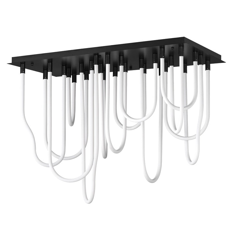 ET2 Lighting Soleil 14-Light LED SQ Flush Mount, Black