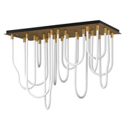 ET2 Lighting Soleil 14-Light LED SQ Flush Mount, Natural Aged Brass - E24989-NAB