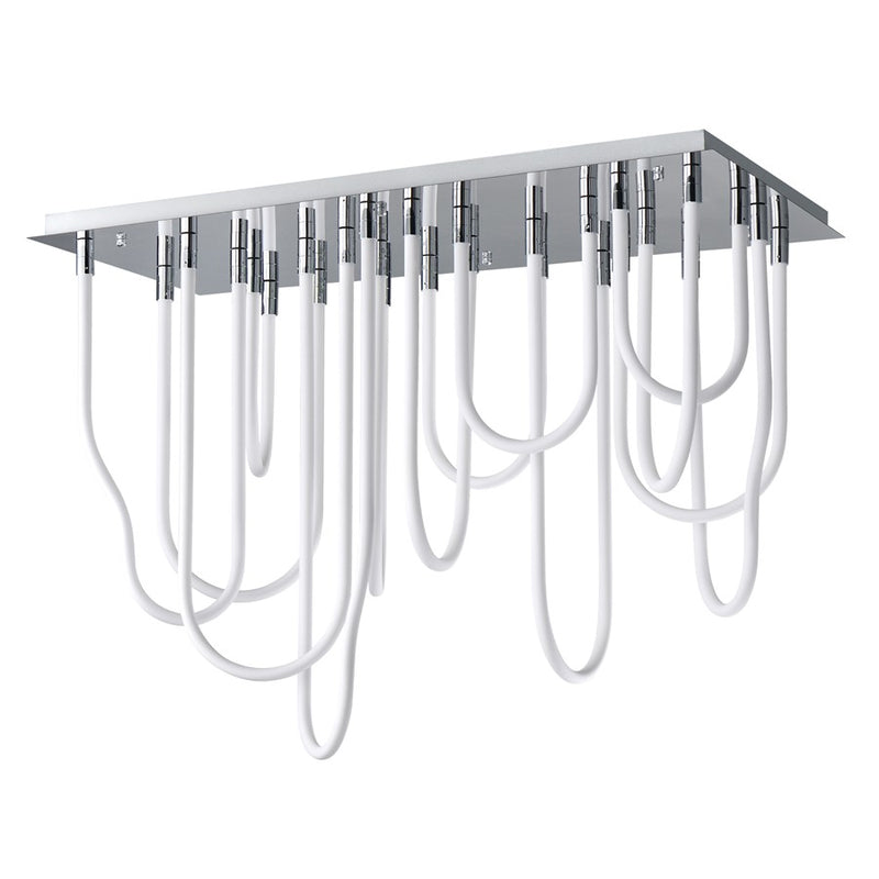 ET2 Lighting Soleil 14-Light LED SQ Flush Mount, Polished Chrome