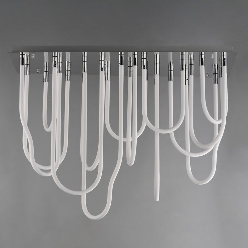ET2 Lighting Soleil 14-Light LED SQ Flush Mount, Polished Chrome