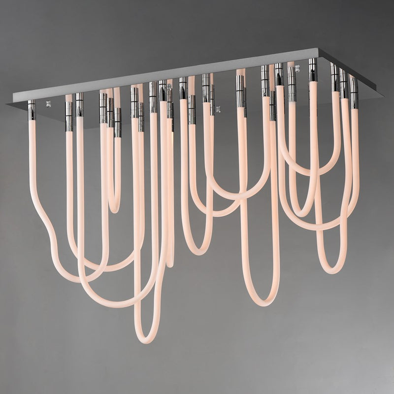 ET2 Lighting Soleil 14-Light LED SQ Flush Mount, Polished Chrome