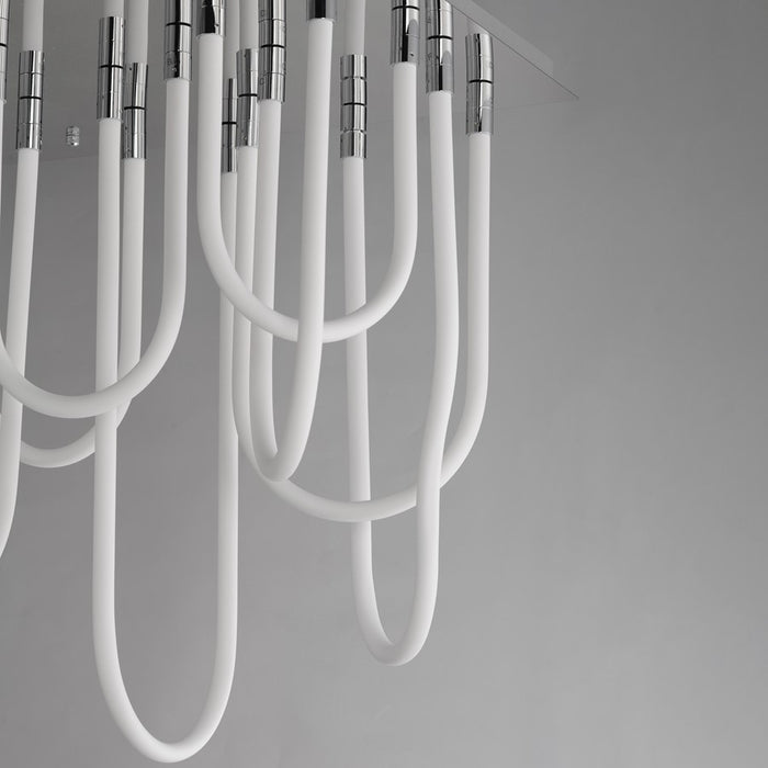 ET2 Lighting Soleil 14-Light LED SQ Flush Mount, Polished Chrome