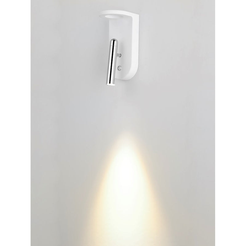 ET2 Lighting Beacon LED 1-Light Wall Sconce, White/Polished Chrome
