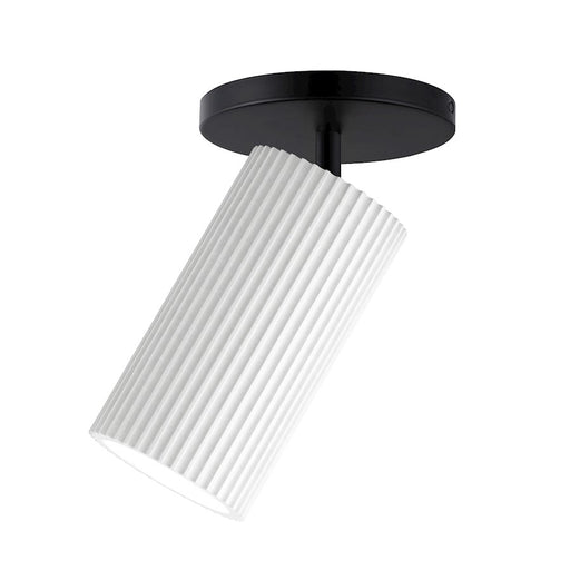 ET2 Lighting Pleat 1 Light Adjustable Flush/Wall Mount, White/Black