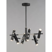 ET2 Lighting Ambit LED 12-Light Pendant, Black/Satin Nickel