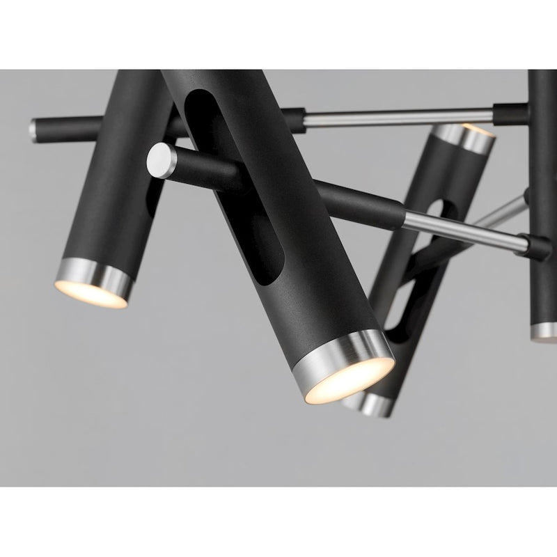 ET2 Lighting Ambit LED 12-Light Pendant, Black/Satin Nickel