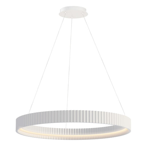 ET2 Lighting Souffle 1 Light 33" Ring Pendant, Chaulk White - E25055-CHK