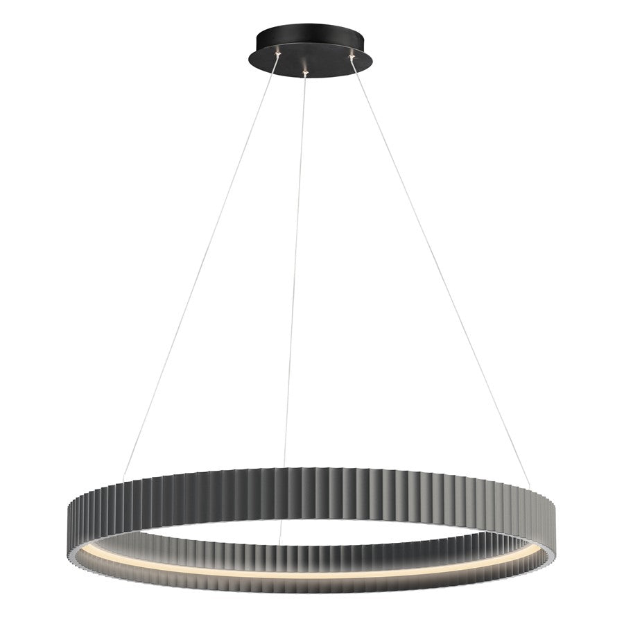 ET2 Lighting Souffle 1 Light 33" Ring Pendant, Gray - E25055-GY