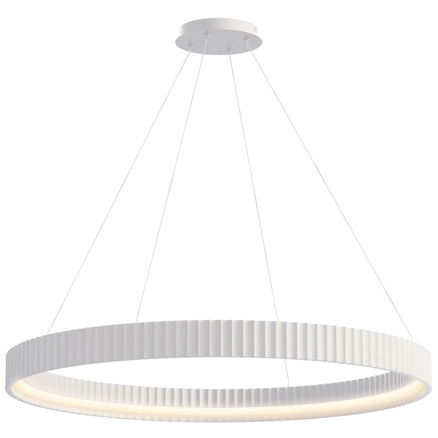 ET2 Lighting Souffle 1 Light 41" Ring Pendant, Chaulk White - E25056-CHK