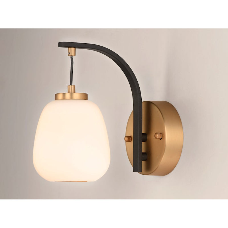 ET2 Lighting Soji LED 1-Light 9" Wall Sconce, Black/Gold
