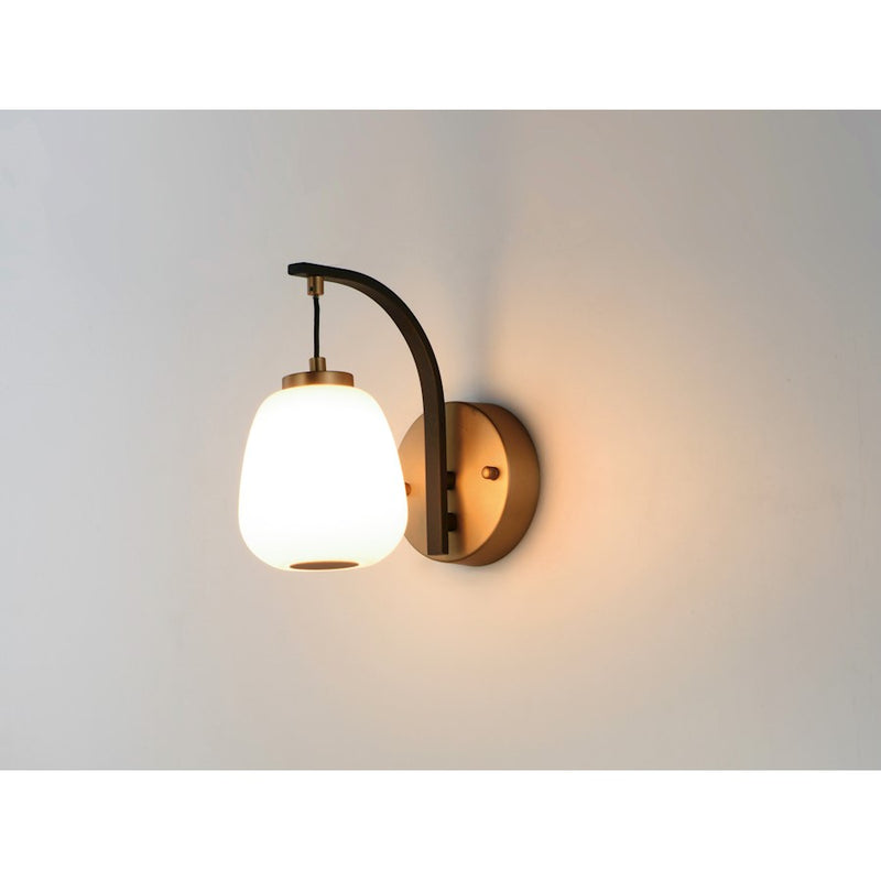 ET2 Lighting Soji LED 1-Light 9" Wall Sconce, Black/Gold