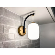 ET2 Lighting Soji LED 1-Light 10" Wall Sconce, Black/Gold