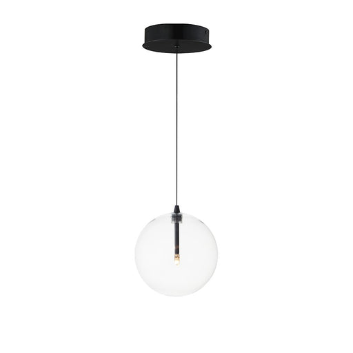 ET2 Lighting Global 1 Light LED Pendant, Black/Clear - E25071-18BK