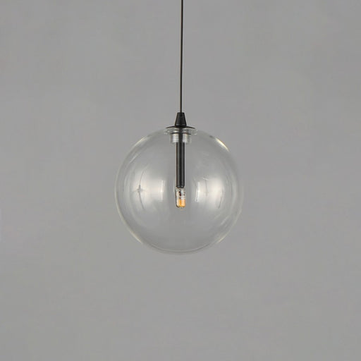 ET2 Lighting Global 1 Light LED Pendant, Black/Clear