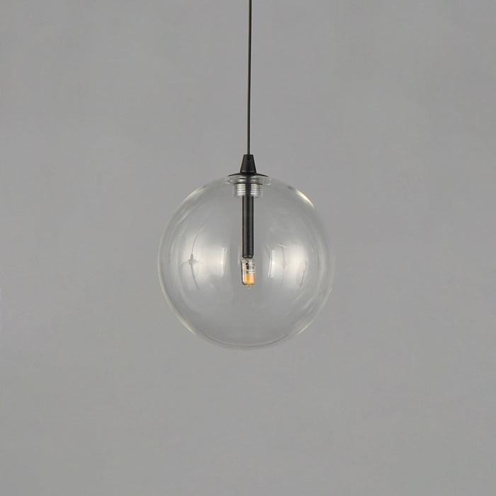 ET2 Lighting Global 1 Light LED Pendant, Black/Clear