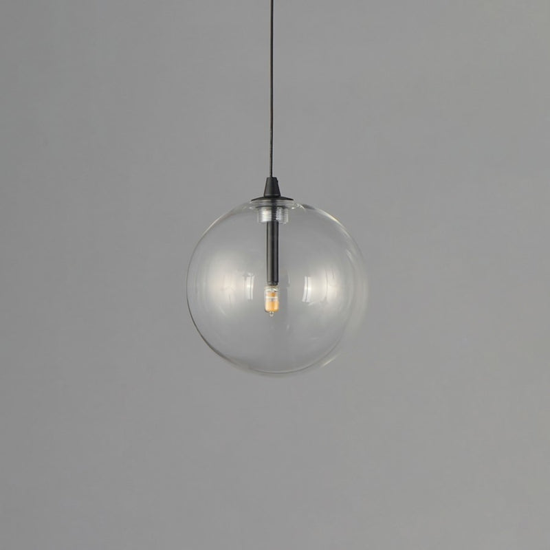 ET2 Lighting Global 1 Light LED Pendant, Black/Clear