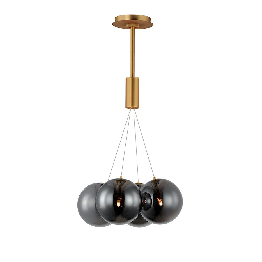 ET2 Lighting Global 1 Light LED Pendant, Brass/Clear - E25071-18NAB