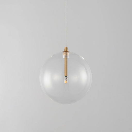 ET2 Lighting Global 1 Light LED Pendant, Brass/Clear