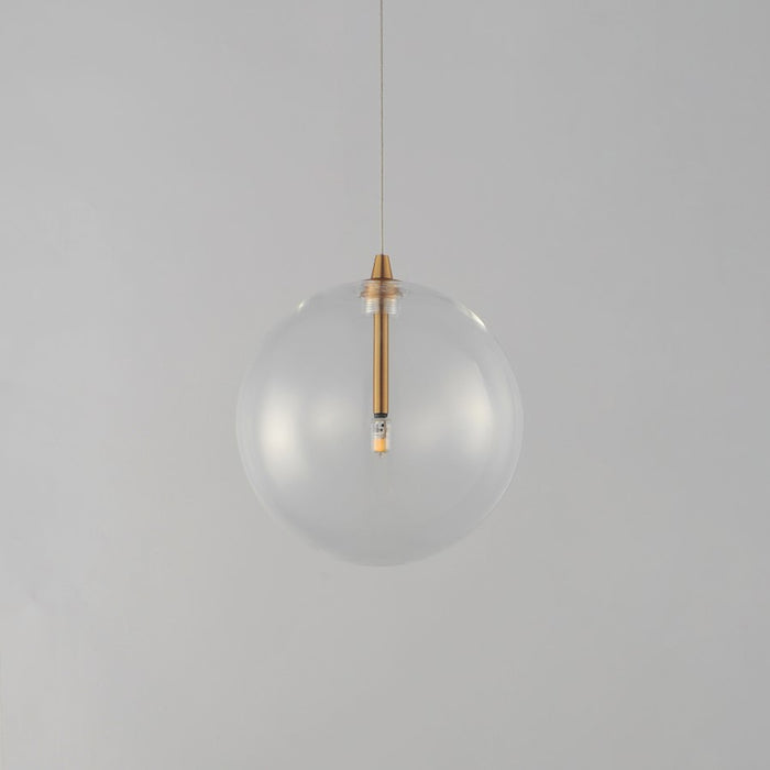 ET2 Lighting Global 1 Light LED Pendant, Brass/Clear