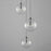 ET2 Lighting Global 3 Light LED Pendant, Black/Clear