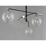 ET2 Lighting Global 3-Light LED Chandelier, Black/Satin Nickel