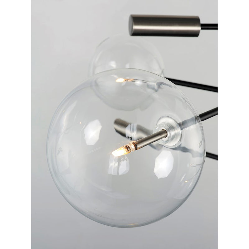 ET2 Lighting Global 3-Light LED Chandelier, Black/Satin Nickel
