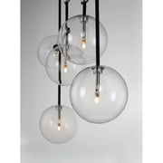 ET2 Lighting Global 6-Light LED Flush Mount, Black/Satin Nickel