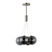 ET2 Lighting Burst 4 Light LED Pendant, Satin Nickel/Smoke - E25084-142SN