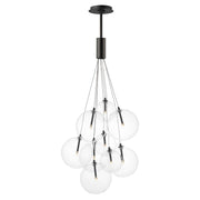ET2 Lighting Burst 4 Light LED Pendant, Black/Translucent Frost - E25084-54BK