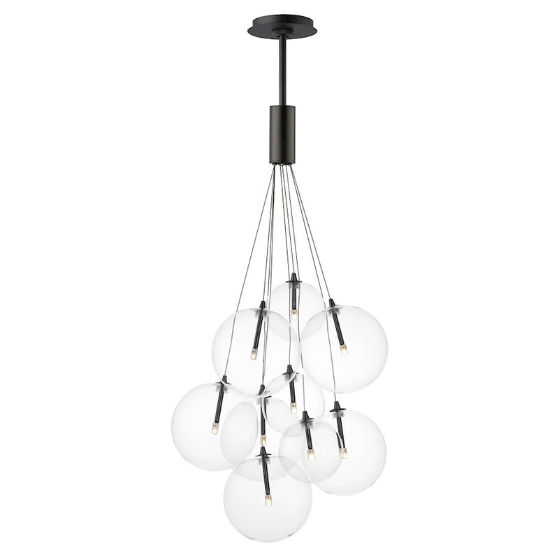 ET2 Lighting Burst 4 Light LED Pendant, Black/Translucent Frost