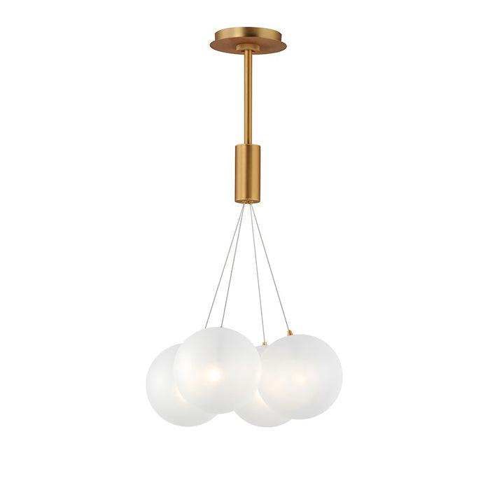 ET2 Lighting Burst 4 Light LED Pendant, Gold/Translucent Frost - E25084-54GLD